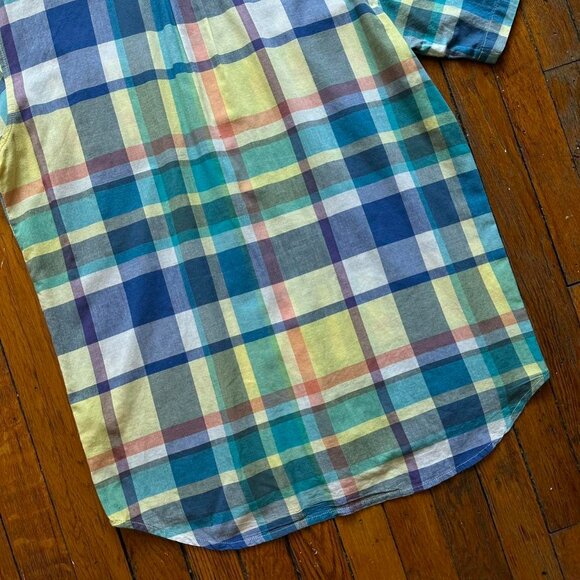 Stussy Summer Plaid Camp Button Up Shirt Men Large Multicolor Skater Preppy - Picture 8 of 8